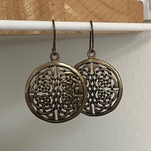 Vintage Bronze Tone Celtic Knot Earrings